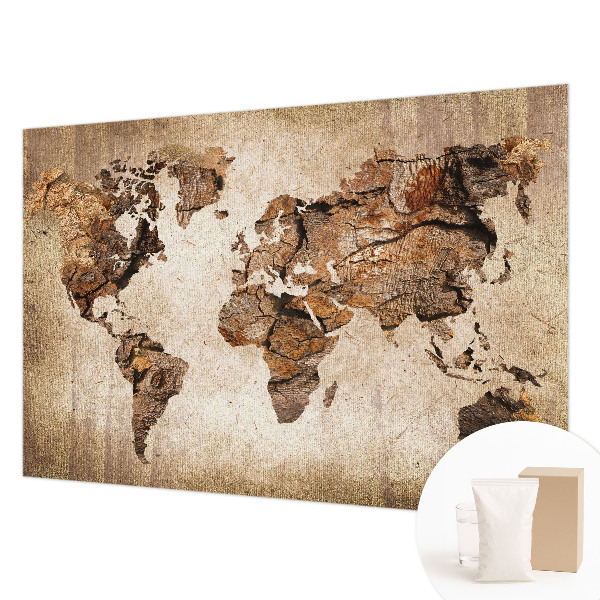Wall mural Wooden map