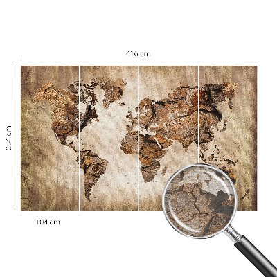 Wall mural Wooden map