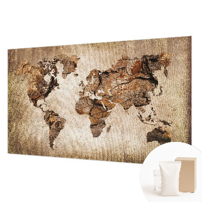 Wall mural Wooden map