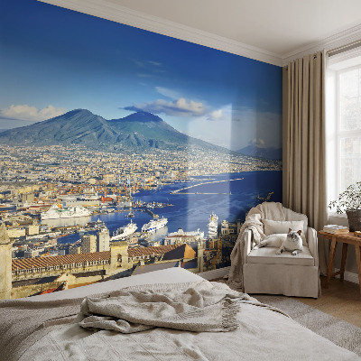 Wall mural for bedroom featuring a seaside panorama