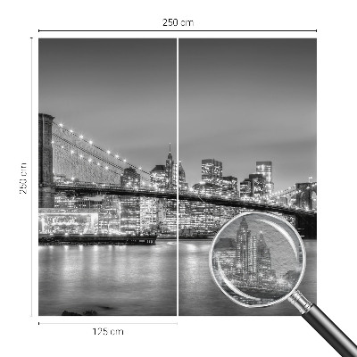 Wall mural for living room with the Metropolis Bridge design