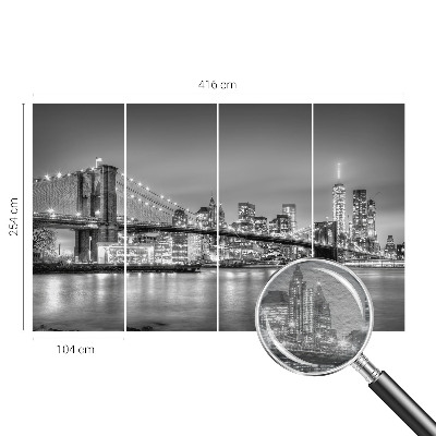 Wall mural for living room with the Metropolis Bridge design