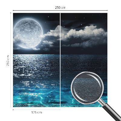 Wallpaper mural for living room featuring a night sea scene