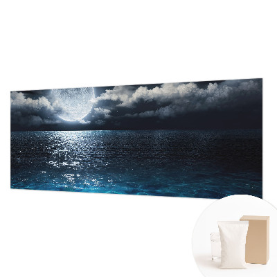 Wallpaper mural for living room featuring a night sea scene