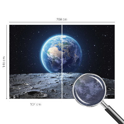 Bedroom wall mural wallpaper with a cosmic panorama design
