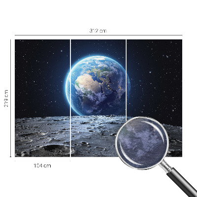 Bedroom wall mural wallpaper with a cosmic panorama design