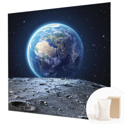 Bedroom wall mural wallpaper with a cosmic panorama design