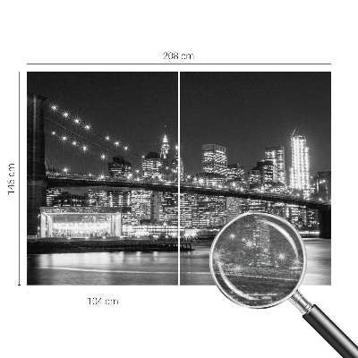 Large wall mural featuring a night panorama