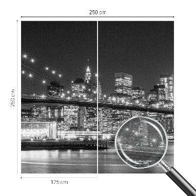 Large wall mural featuring a night panorama