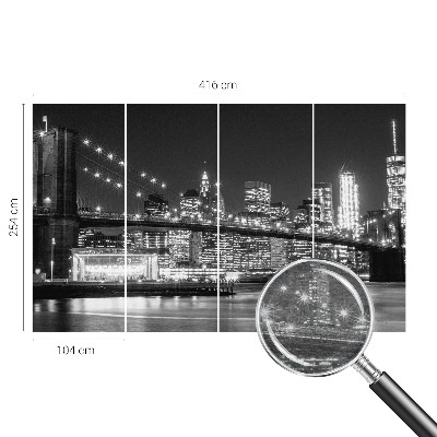 Large wall mural featuring a night panorama