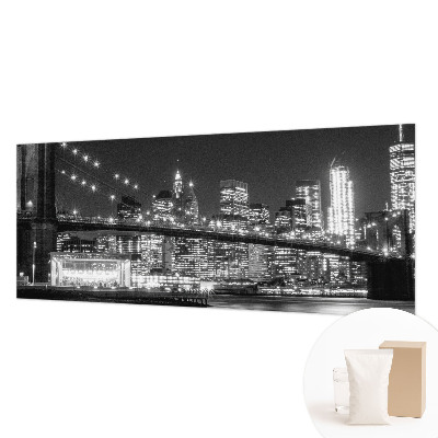 Large wall mural featuring a night panorama