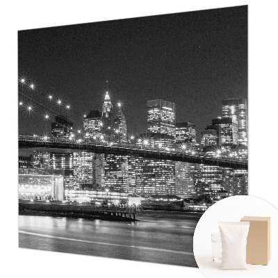 Large wall mural featuring a night panorama
