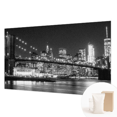 Large wall mural featuring a night panorama
