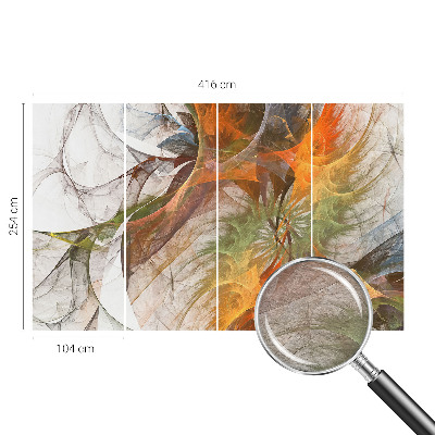 Custom size wall mural with an abstract kaleidoscope design