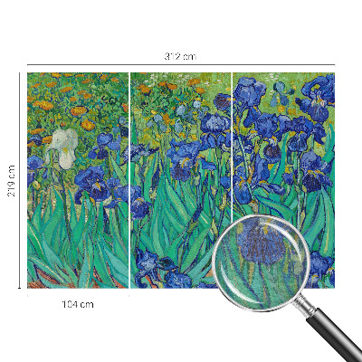 Modern wall mural for living room featuring garden flowers