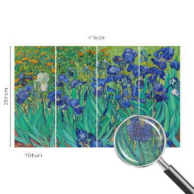 Modern wall mural for living room featuring garden flowers