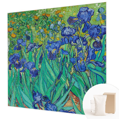 Modern wall mural for living room featuring garden flowers