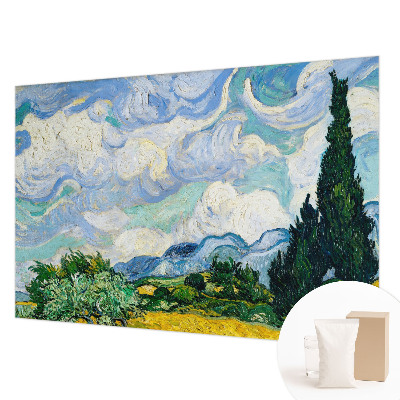 Modern wall mural for bedroom with an expressive cloud motif