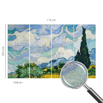 Modern wall mural for bedroom with an expressive cloud motif