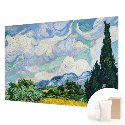 Modern wall mural for bedroom with an expressive cloud motif