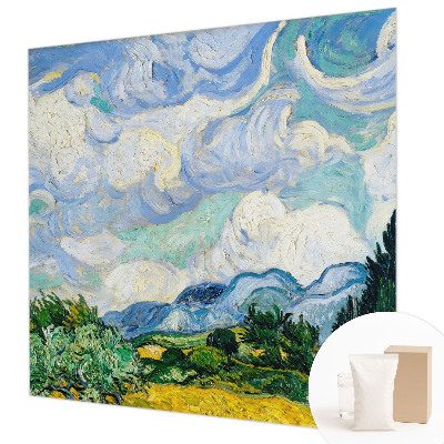 Modern wall mural for bedroom with an expressive cloud motif