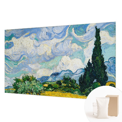 Modern wall mural for bedroom with an expressive cloud motif