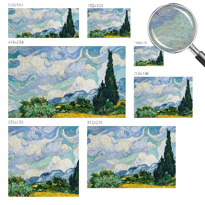 Modern wall mural for bedroom with an expressive cloud motif