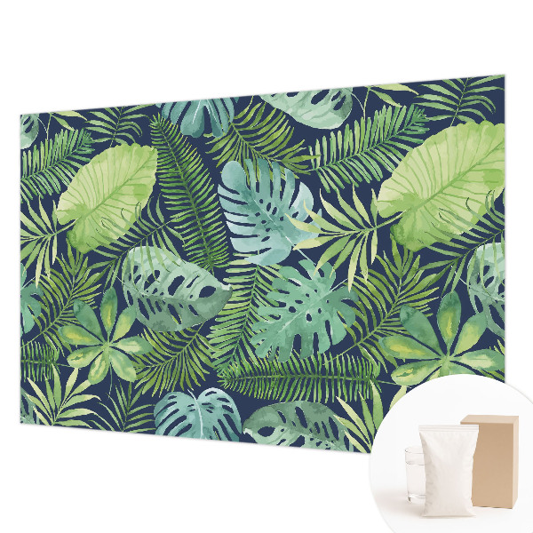 Premium photo wallpaper with a tropical leaves design