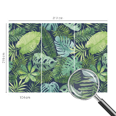 Premium photo wallpaper with a tropical leaves design