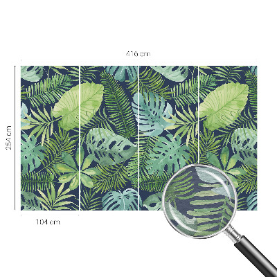 Premium photo wallpaper with a tropical leaves design