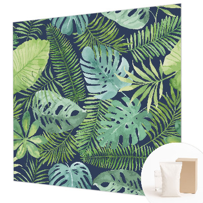 Premium photo wallpaper with a tropical leaves design