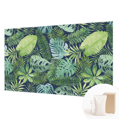 Premium photo wallpaper with a tropical leaves design