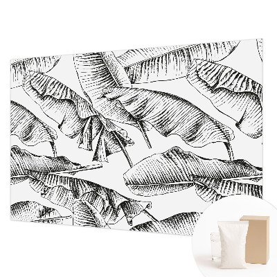 Decorative wall mural for living room with a banana leaf pattern