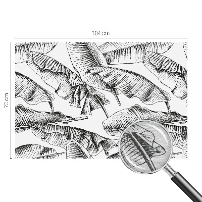 Decorative wall mural for living room with a banana leaf pattern