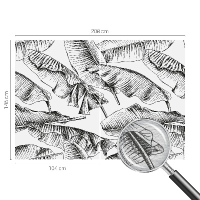 Decorative wall mural for living room with a banana leaf pattern