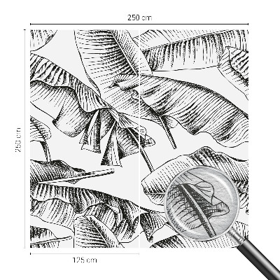 Decorative wall mural for living room with a banana leaf pattern