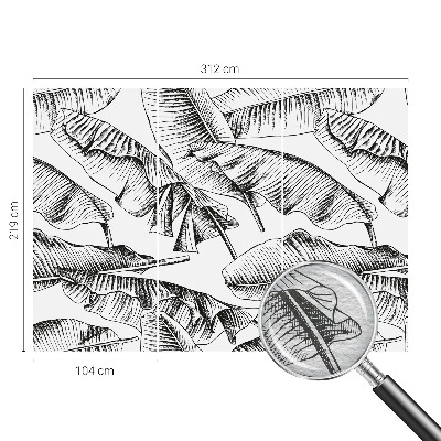 Decorative wall mural for living room with a banana leaf pattern