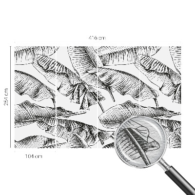 Decorative wall mural for living room with a banana leaf pattern