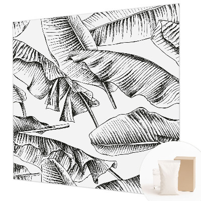 Decorative wall mural for living room with a banana leaf pattern
