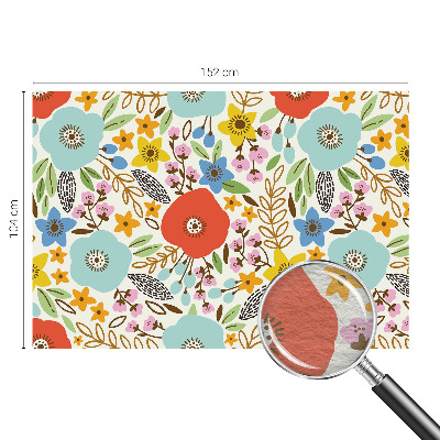 Non-woven photo wallpaper with a floral pattern