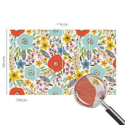 Non-woven photo wallpaper with a floral pattern