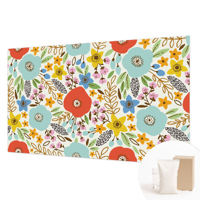 Non-woven photo wallpaper with a floral pattern