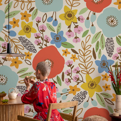 Non-woven photo wallpaper Floral pattern