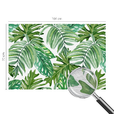 Wall mural with an exotic leaves design