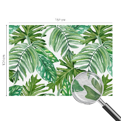 Wall mural with an exotic leaves design