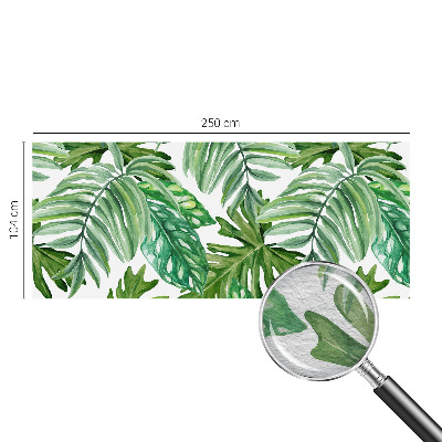 Wall mural with an exotic leaves design