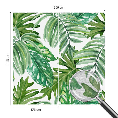 Wall mural with an exotic leaves design