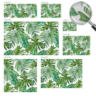 Wall mural with an exotic leaves design