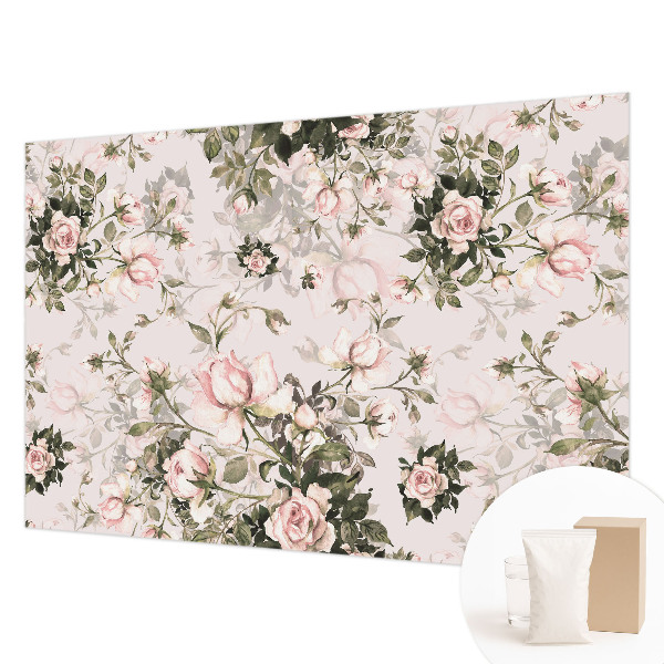 Wallpaper mural with a floral pattern