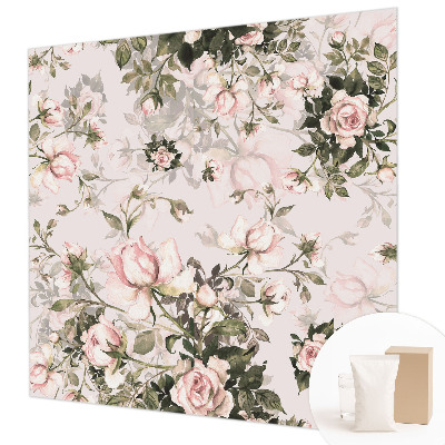 Wallpaper mural with a floral pattern